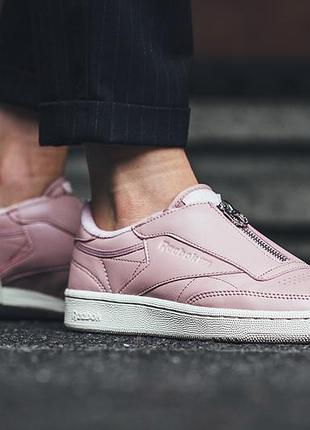 Жіночі кросівки reebok club c 85 zip "pink shell" (bs6606) / оригінал
