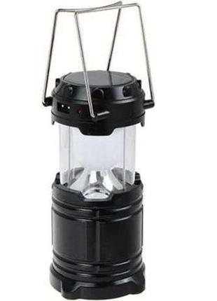 Туристичний ліхтар-лампа на сонячній батареї з павербанком camping mh-5800t (6+1 led). колір: чорний7 фото