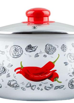 Кастрюля gusto перчинка белая 24 см 5.7 л