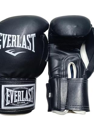 Боксерские перчатки everlast 8 oz стрейч черные1 фото