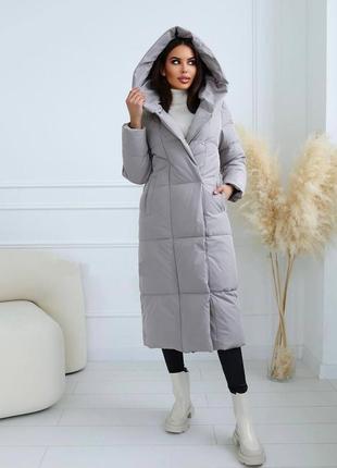 Длинная зимняя женская куртка с капюшоном, размер 42-44; 46-48; 50-523 фото