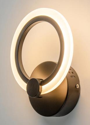 Світильник світлодіодний настінний, led бра sunlight чорний 5333/1w