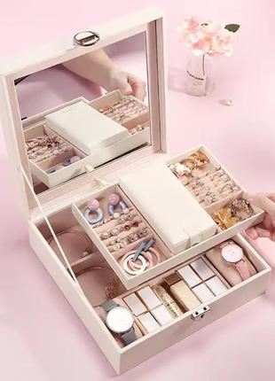 Скринька для прикрас, скриня для біжутерії, органайзер для прикрас , біла