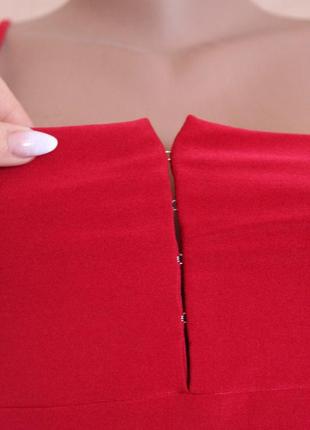 Шикарний костюм двійка сукня + кофта червоного кольору4 фото