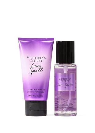 Подарочный набор косметики victoria's secret love spell парфюмированный спрей и лосьон для тела2 фото