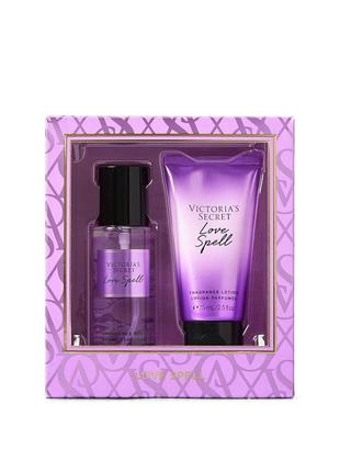 Подарунковий набір косметики victoria's secret парфумований спрей і лосьйон для тіла love spell