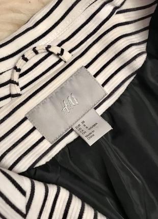 Піджак білий в смужку/білий піджак у смужку/піджак h&m/жакет4 фото