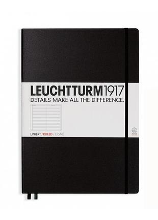 Блокнот leuchtturm1917 master classic a4+, черный, линия (327150)