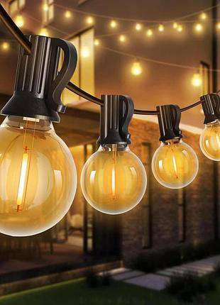 Зовнішня гірлянда g40 bomcosy 30 м 50+2 led теплий білий 2700 k 220в