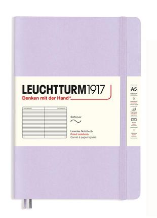 Блокнот leuchtturm1917 smooth colours, средний, мягкая обложка, lilac, линия (365498)