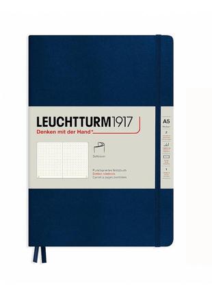 Блокнот leuchtturm1917 середній, м'яка обкладинка, темно-синій, крапка (362850)