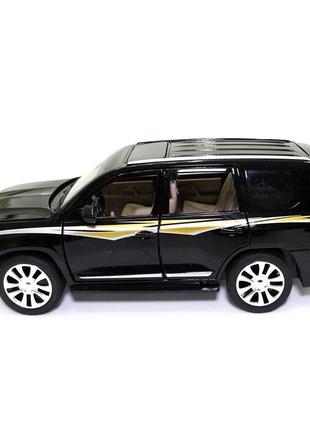 Машинка металлическая toyota land cruiser «autoexpert» тойота джип черный звук свет 19*7*7 см (el-6491)3 фото