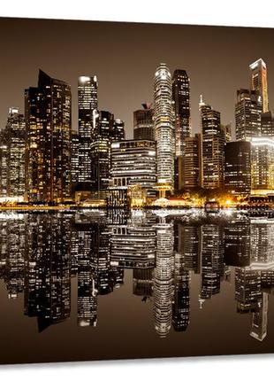 Картина холст в гостиную / спальню   місто в ночі   mlp_225