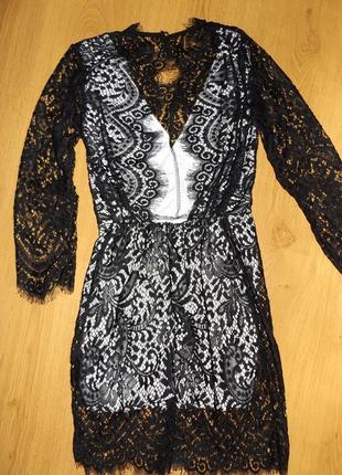 Шикарное нарядное гипюровое платье с открытой спиной кружево3 фото