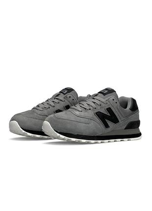 Женские кроссовки n balance 574 premium gray black 364 фото