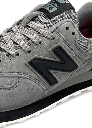 Женские кроссовки n balance 574 premium gray black 369 фото