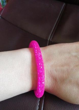 Браслет розовый камни