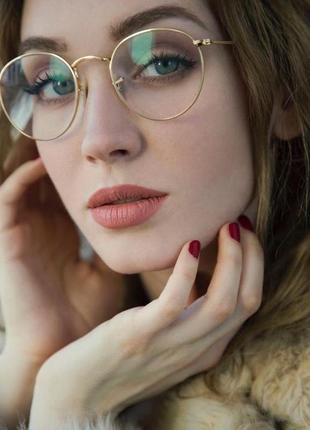 Имиджевые очки нулевки формы неправильный круг оправа