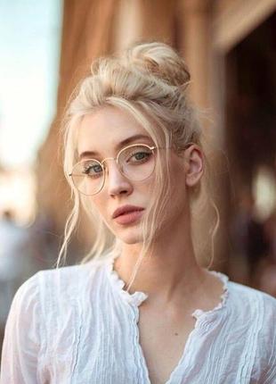 Имиджевые очки нулевки формы неправильный круг оправа