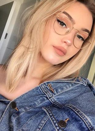 Имиджевые очки нулевки формы неправильный круг оправа