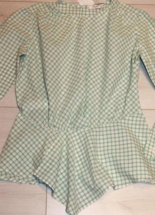Стильна блузка в клітку mango - l7 фото