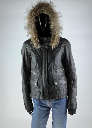 Стильная утепленная кожаная куртка vera pelle imperial1 фото