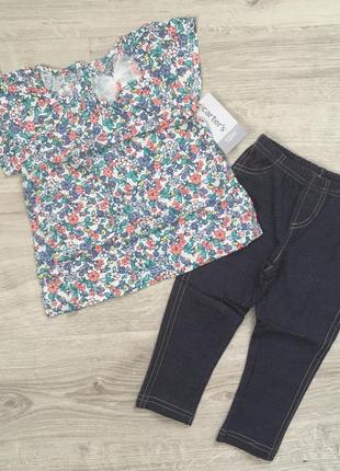 Комплект блуза-туника и штаны-лосины для девочки carter’s2 фото