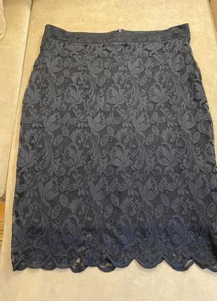 Нарядная гипюровая юбка большого размера, bodi flirt, черная гипюровая юбка- карандаш