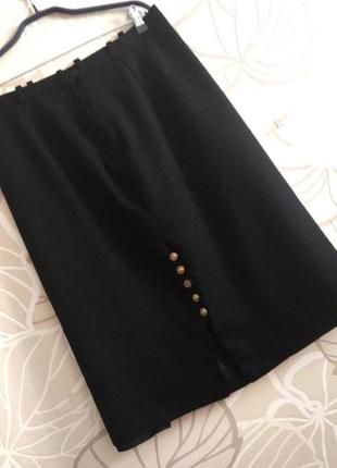 Черная юбка карандаш из высококачественной шерсти