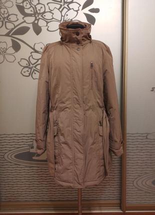 Брендовая женская утепленная зимняя куртка большого размера