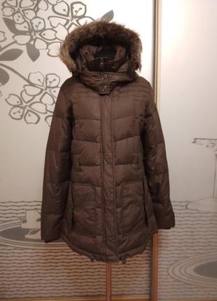Зимова натуральна тепла куртка пуховик із капюшоном пух перо2 фото