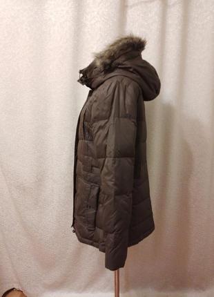 Зимова натуральна тепла куртка пуховик із капюшоном пух перо7 фото