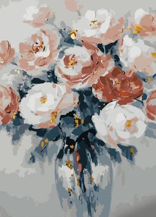 Картина по номерам пастельні півонії strateg 40х50см. (gs1091) юрма одяг