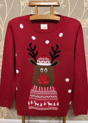 Очень красивый и стильный новогодний свитер 23.