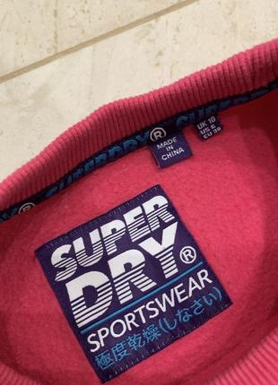 Женский свитшот superdry розовый свитер джемпер с лого4 фото