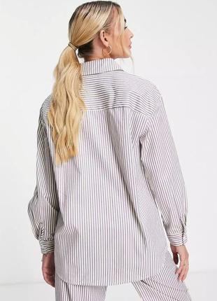Жіноча сорочка в смужку вільного крою 100% котон