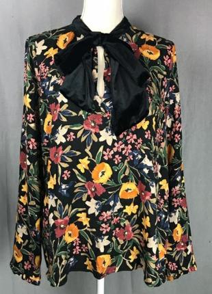 Блуза в цветочный принт с бантом zara6 фото