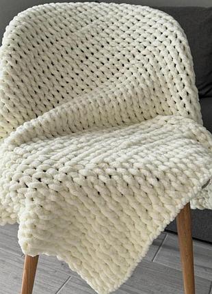 Плед-конверт плетений з alize puffi