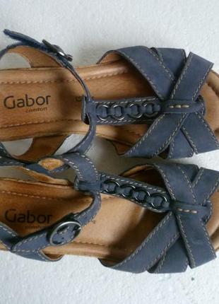 Босоножки сандалии  синие кожа gabor6 фото