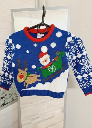Свитер свитер новогодний на 2-3 года1 фото