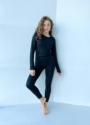 Термобілизна зимова жіноча чорна розмір s m l xl