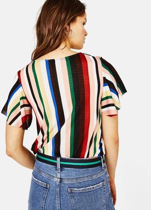 Боди-блуза в разноцветную полоску3 фото