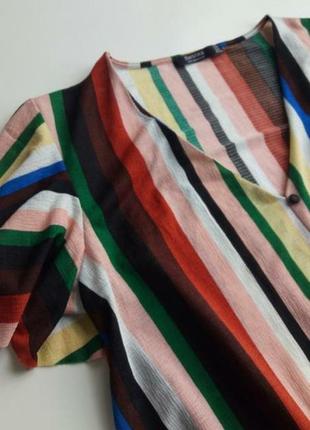 Боди-блуза в разноцветную полоску4 фото