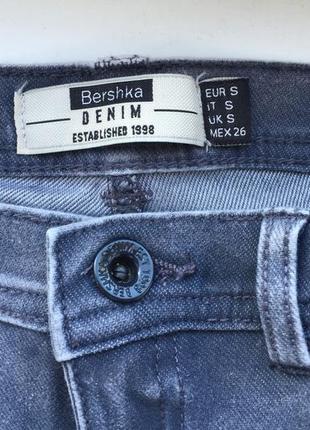 Стильные леггинсы bershka , джеггинсы, лосины xs/ s серые джинсы4 фото