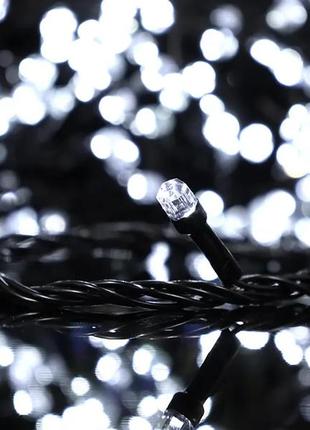 Гірлянда чорний провід лампа рубінка велика 500led (білий) || cвятковий декор