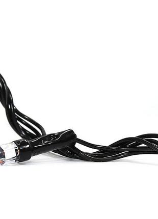 Гірлянда чорний провід лампа рубінка велика 500led (білий) || cвятковий декор