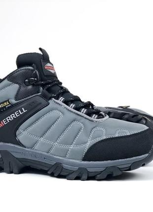 Зимові кросівки черевики чоловічі сірі merrell moc ii8 фото