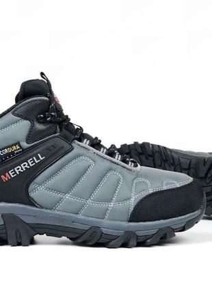Зимові кросівки черевики чоловічі сірі merrell moc ii5 фото
