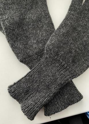 Теплые вязаные высокие мужские перчатки перчатки2 фото