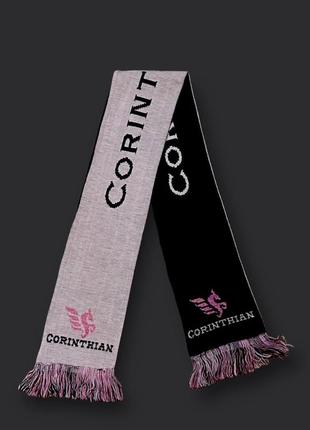 Красивый теплый удобный шарф onesize женский мужской черный с розовой с надписью